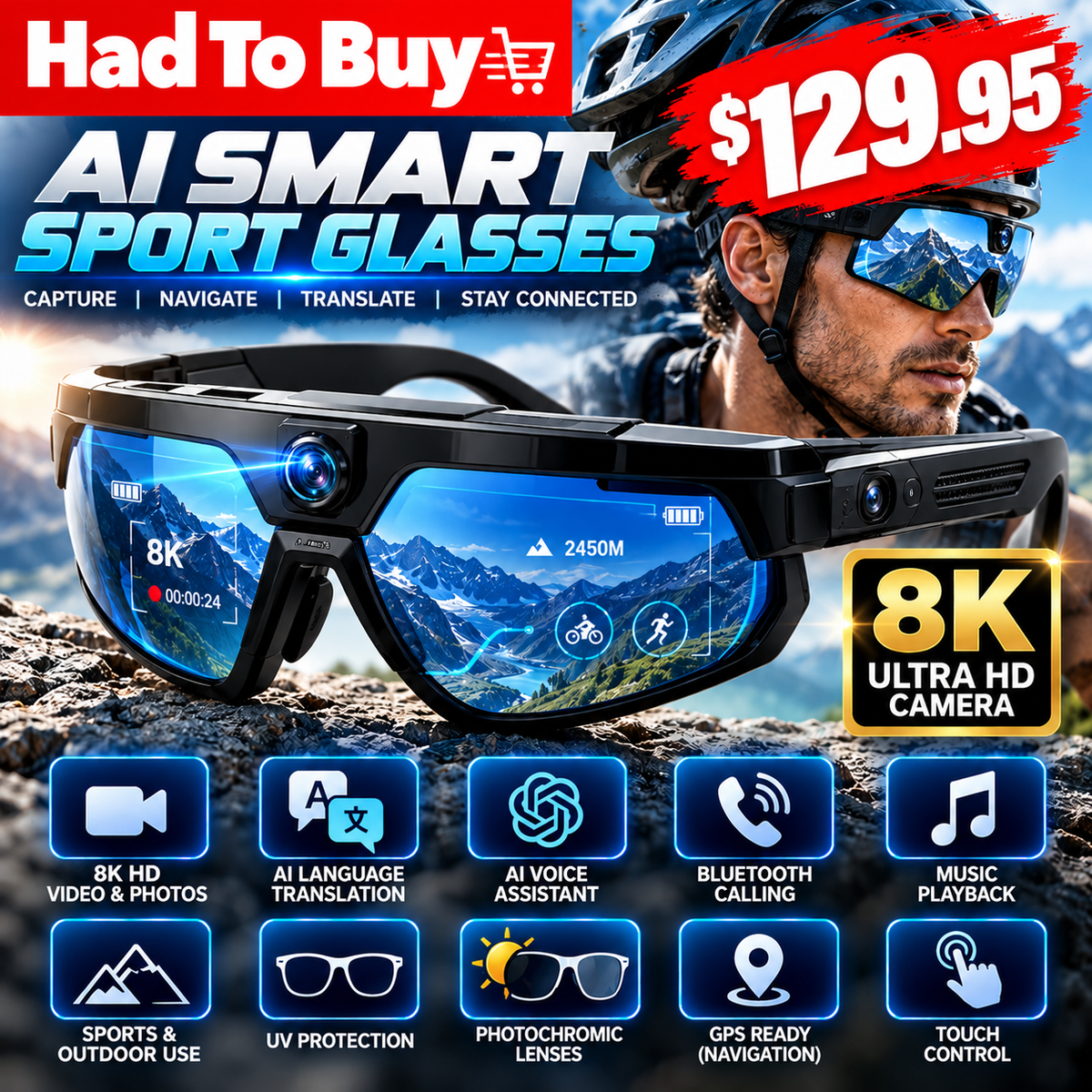 Lenovo M95 AI Smart Glasses Sport