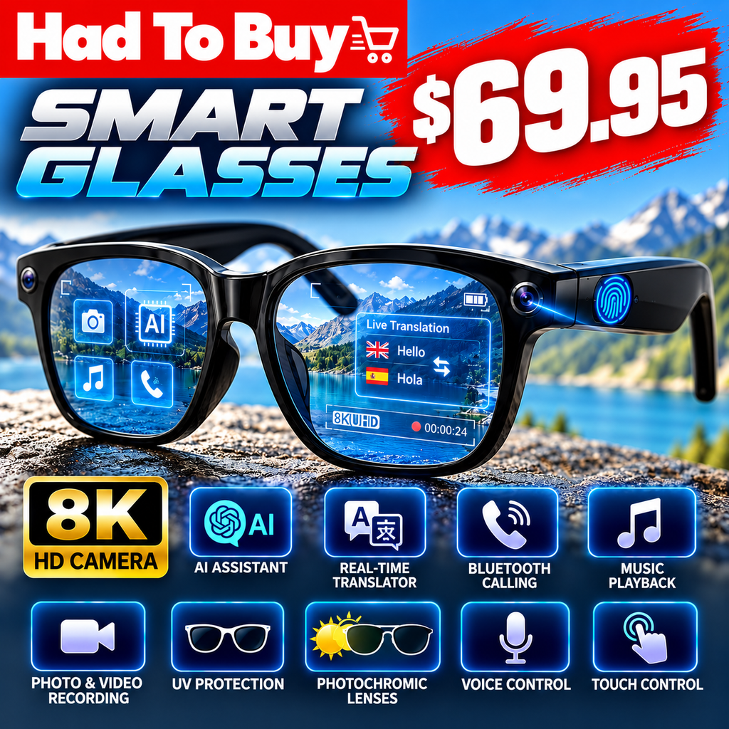 Lenovo AI Smart Glasses – Bluetooth Audio & Voice Assistant