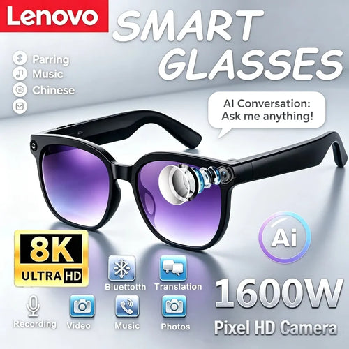 Lenovo XG86 AI Smart Sunglasses – 8MP Camera & AI Translator
