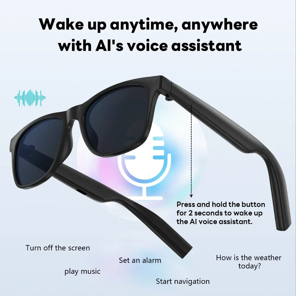 Lenovo AI Smart Glasses – Bluetooth Audio & Voice Assistant