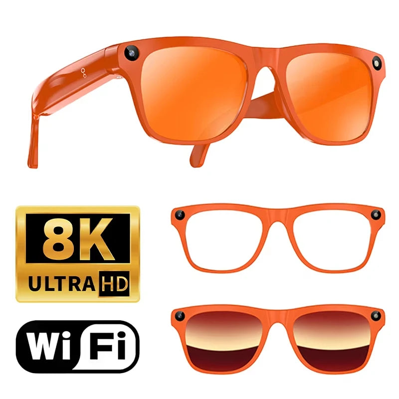 8MP AI Smart Sports Glasses – Camera & Translator