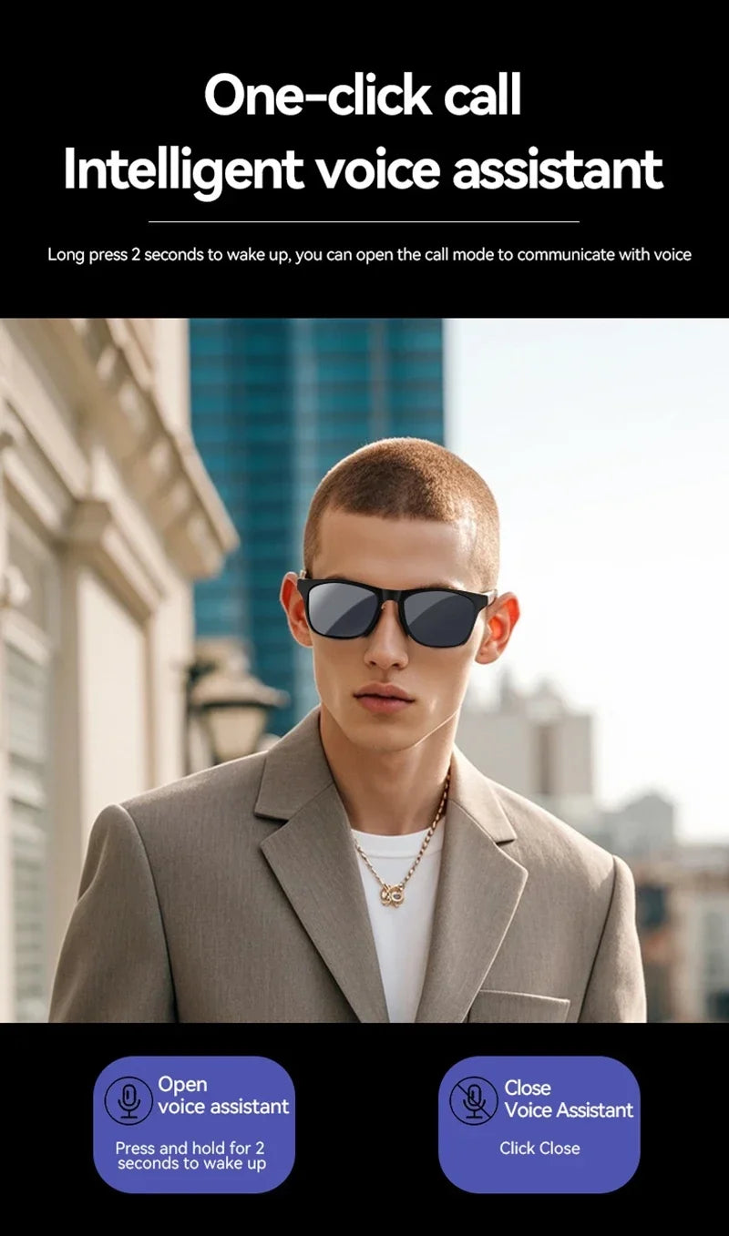 Lenovo AI Smart Glasses – Bluetooth Audio & Voice Assistant