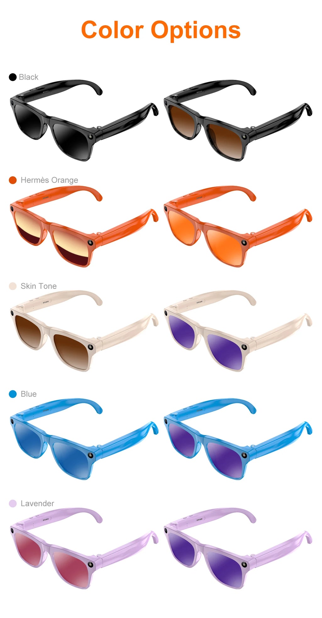 8MP AI Smart Sports Glasses – Camera & Translator