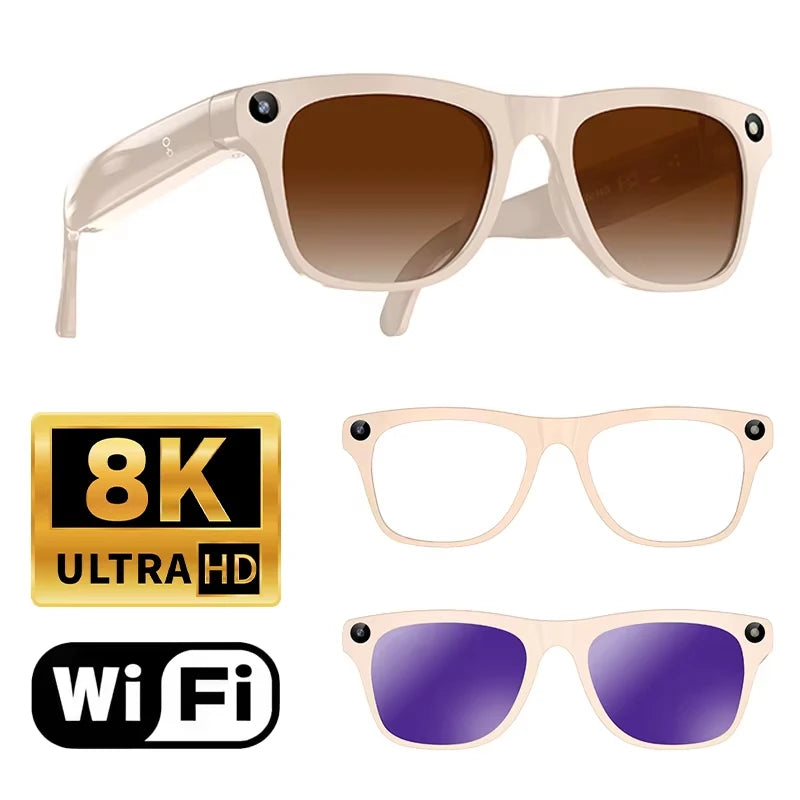 8MP AI Smart Sports Glasses – Camera & Translator