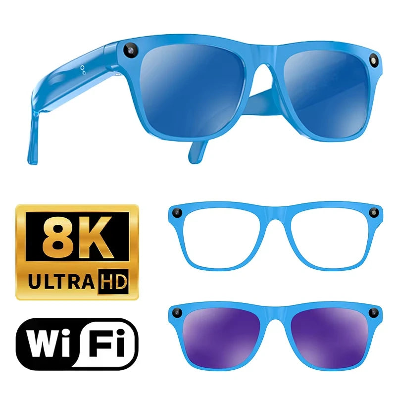 8MP AI Smart Sports Glasses – Camera & Translator
