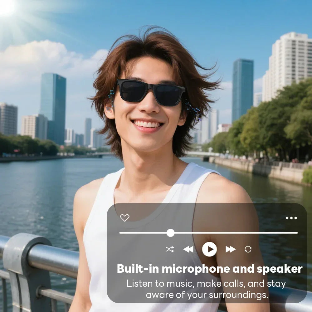 Lenovo AI Smart Glasses – Bluetooth Audio & Voice Assistant