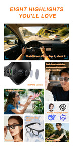 8MP AI Smart Sports Glasses – Camera & Translator
