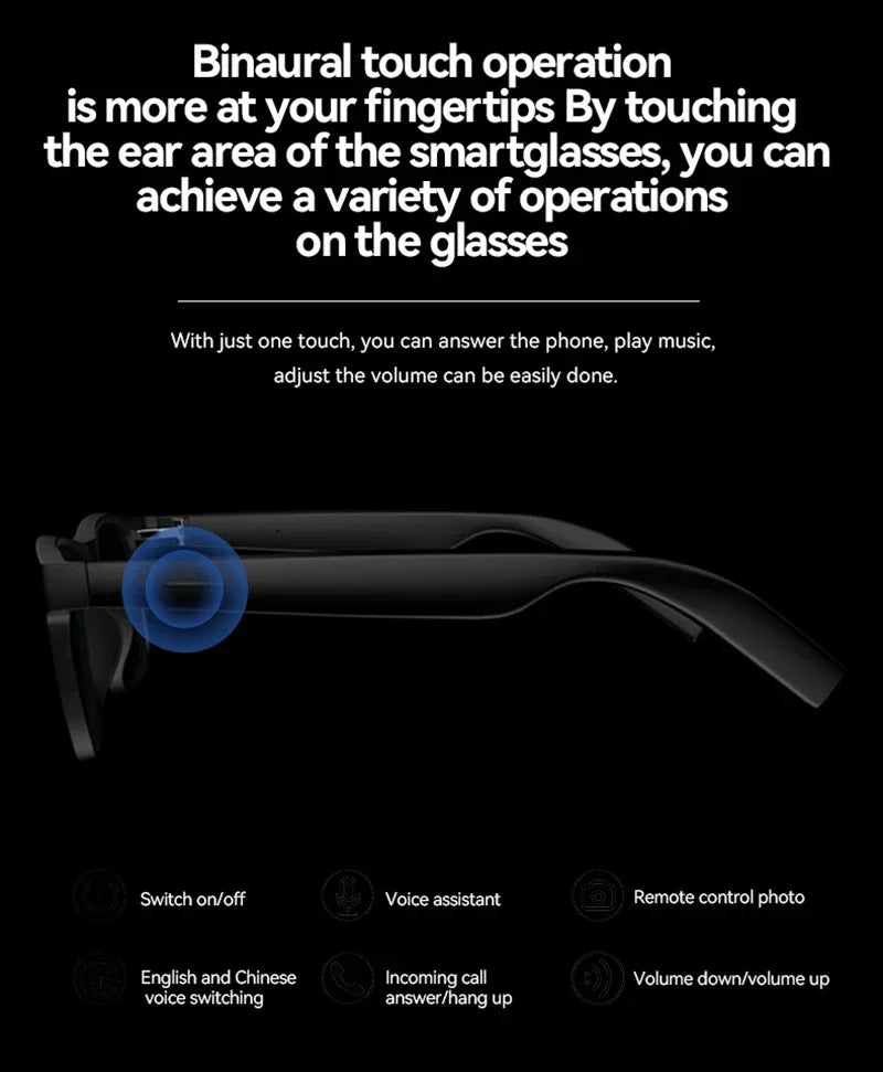 Lenovo AI Smart Glasses – Bluetooth Audio & Voice Assistant