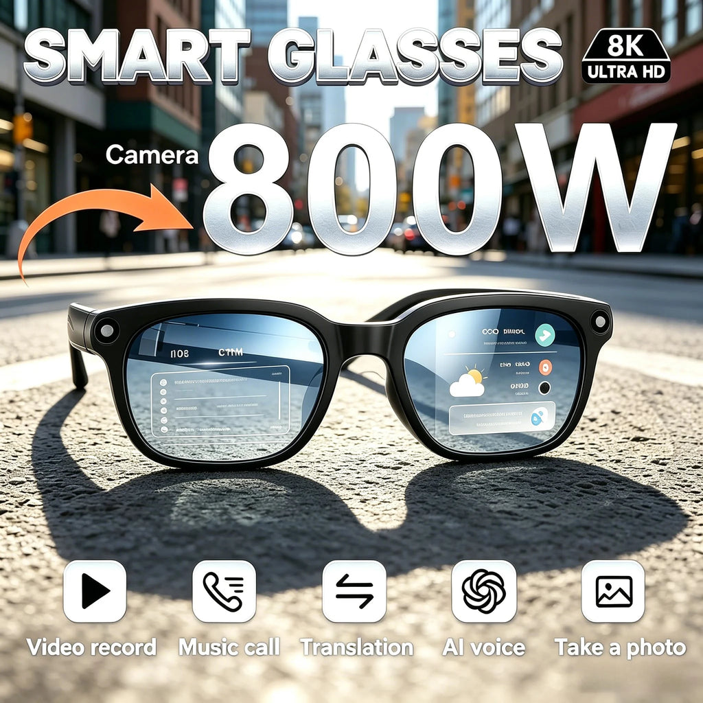 8MP AI Smart Sports Glasses – Camera & Translator