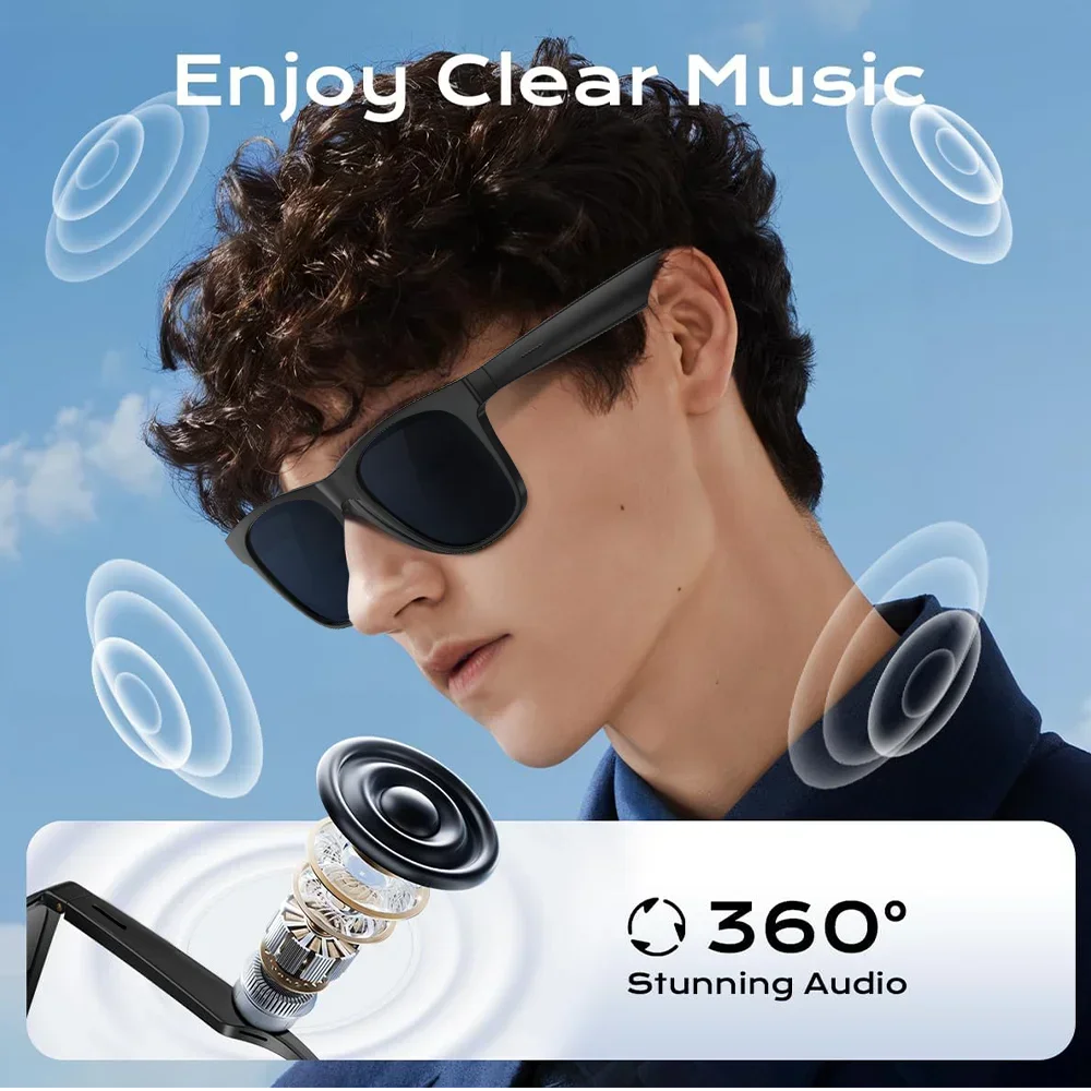 Lenovo AI Smart Glasses – Bluetooth Audio & Voice Assistant