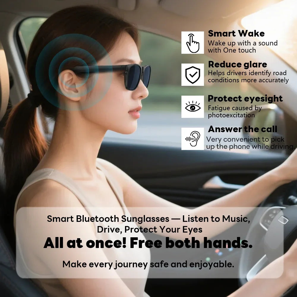 Lenovo AI Smart Glasses – Bluetooth Audio & Voice Assistant